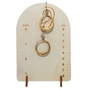 Gold Tone Hoop Earrings 1.5" Dangle Drop Pierced